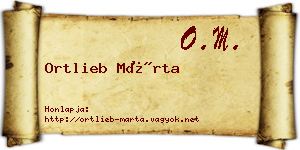Ortlieb Márta névjegykártya